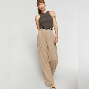 Reformation Mason pants in Khaki - Worn once